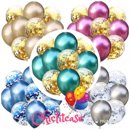 Foto Produk Balon set confetti chrome silver gold purple red blue - red dari chic lit case