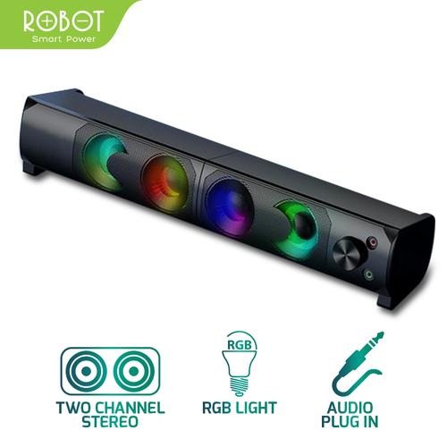 Foto Produk ROBOT RS300 Speaker Laptop/Komputer/ Gaming Soundbar Portable RGB dari Robot PC Official Store