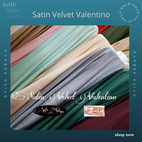Foto Produk Kain satin velvet. satin polos meteran. satin silk velvet dari SYIFA KEBAYA