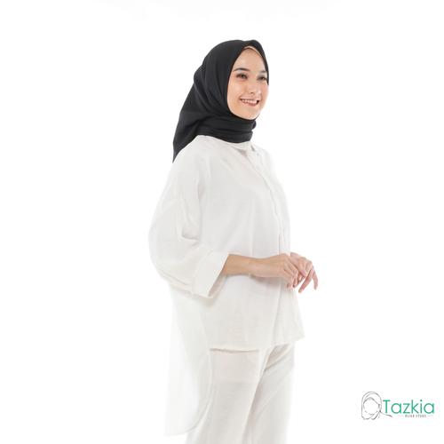 Foto Produk Atasan Muslim Wanita | Oversized Blouse Putih| Original dari Tazkia Hijab Store