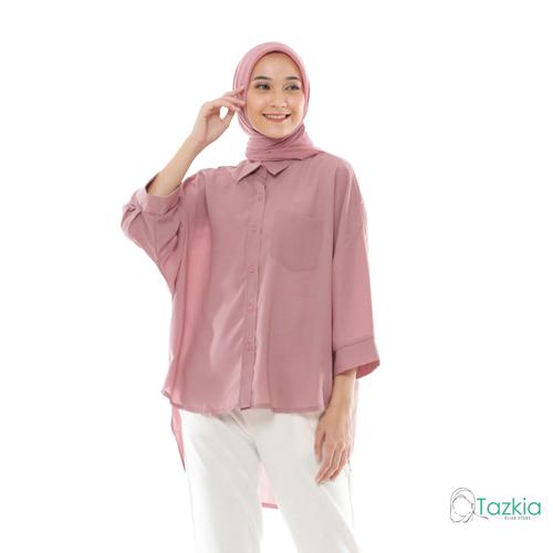 Foto Produk Atasan Muslim Wanita | Oversized Blouse Pink | Original dari Tazkia Hijab Store