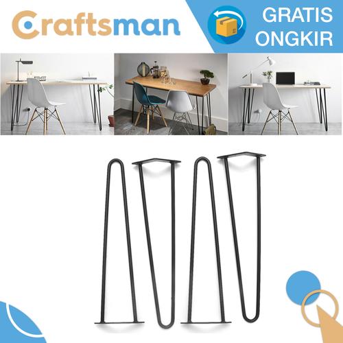 Promo Kaki meja hairpin Minimalis Heavy Duty | Craftsman - Tinggi 15cm