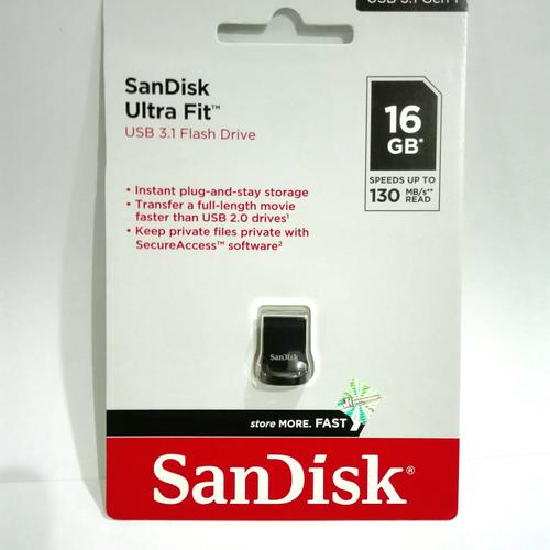 Gambar Flasdisk SanDisk 16GB ultra Fit Mini ORIGINAL GARANSI RESMI dari tunxiang computer Kota Tangerang Selatan Tokopedia