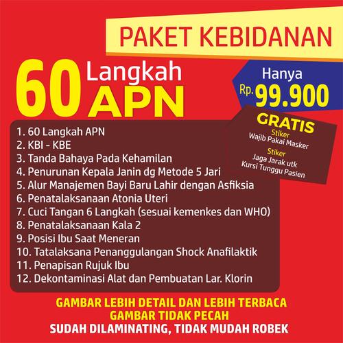 Gambar Poster Kebidanan 60 LANGKAH APN - 1 Set TERBARU dari Syafana Kab. Sleman Tokopedia