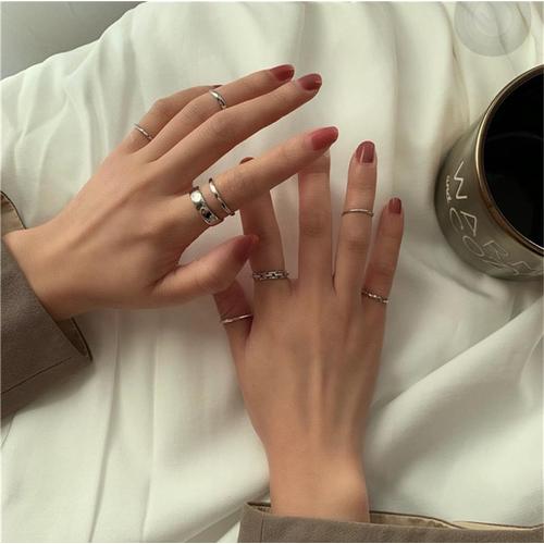 Foto Produk 7pcs/set Cincin Wanita Silver Aksesoris Cincin Tumpuk Fashion Korea dari Venditionis_shop