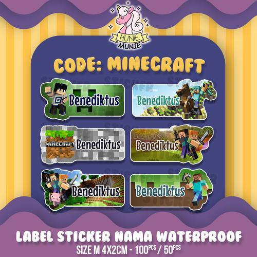 Jual Sticker Label Nama Custom - Minecraft Mine Craft (100pcs ...