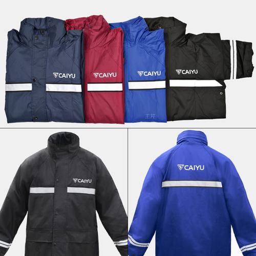 Foto Produk Jas Hujan Caiyu Original / Bahan Taslan / Jaket Hujan Anti Bocor - Navy, M dari Baellerry Official Store