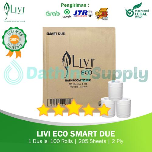 Foto Produk (KHUSUS GOJEK/GRAB) Tissue LIVI Smart Due 205 Sheet - 1DUS 100 ROLL dari Dathing Supply