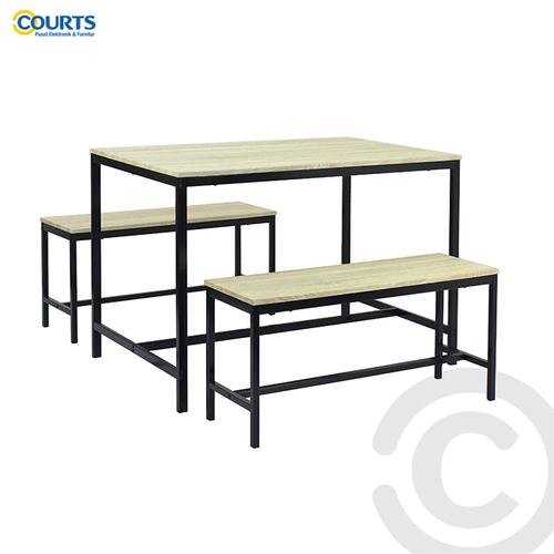 Foto Produk Vella Dining set 1+2 Steel Tube - Light Wood Black dari COURTS