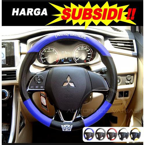 Foto Produk Cover Stir Mobil Sarung Stir 38 cm Bordir Transformers - Biru dari armamart