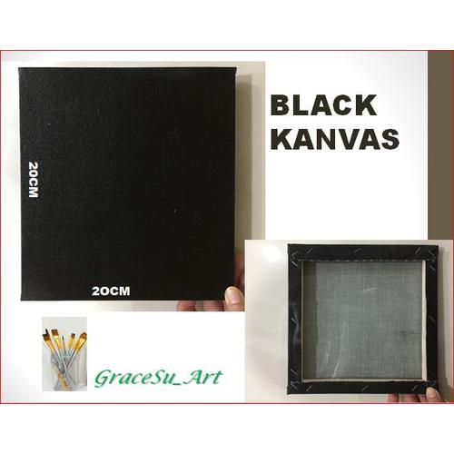 Foto Produk GRACESU ART BLACK CANVAS KANVAS HITAM UNTUK MELUKIS DIY UK 20X20 dari GraceSu_Art