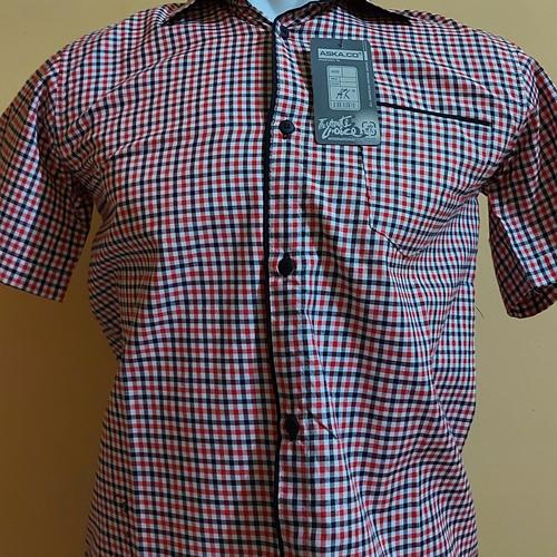 Gambar kemeja pria kotak kotak lengan pendek dari osbourne shop Kota Semarang Tokopedia