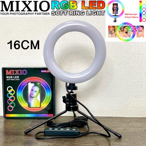Foto Produk MIXIO Ring Light RGB 16CM + Tripod Besi Led RAINBOW Video LED TIKTOK dari Mix acc88