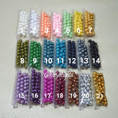 Foto Produk Mote Mutiara Warna 8 mm (isi +/- 40 pcs) - Salem dari Karya Tiga