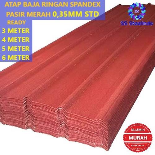 Foto Produk ATAP BAJA RINGAN SPANDEX / SPANDEK / SPANDECK PASIR MERAH 0,35MM STD dari SS Steelindo