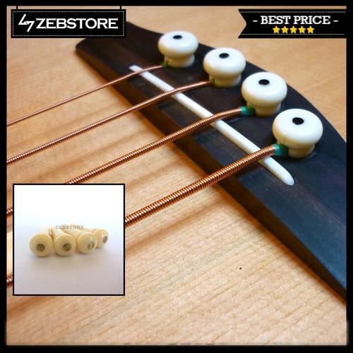 Foto Produk Paku Gitar Pin Bridge Bass Premium Gold Flash Ivory 4Pcs dari Zeb Hobbies Store