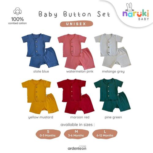 Foto Produk Ardenleon Baby Button Set Arden Leon Baju Setelan Bayi - Watermelon Pink, S dari naruki