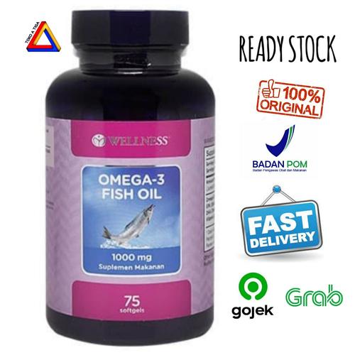 Jual Wellness Omega3 Fish Oil 1000mg Omega 3 1000 MG 75 Sofgels Minyak Ikan  - Kab. Tangerang - TOKO A TIGA | Tokopedia