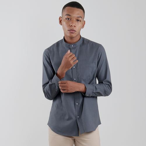 Foto Produk Edwin Jeans Linen Style Long Shirt Dexon Dark Grey - Abu-abu, XL dari Edwin Jeans