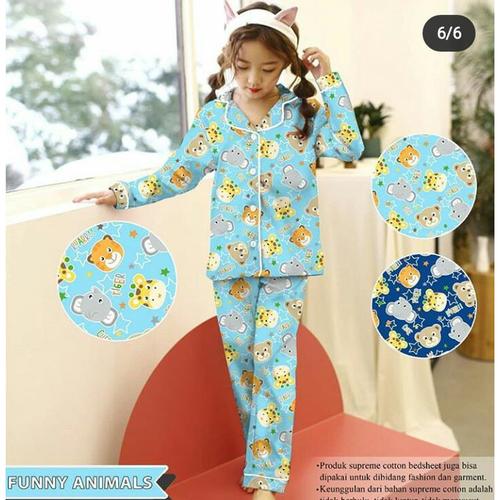 Foto Produk Lemons Piyama Anak Katun Tangan Panjang Animal Giraffe Usia 1-12 tahun - Biru Muda, 2-3 tahun dari JC Piyama Grosir