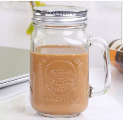 Foto Produk Harvest Drinking Jar Tutup Stainless/Harvest Jar/Mug Jar Glass/Gelas dari Tensocien shop