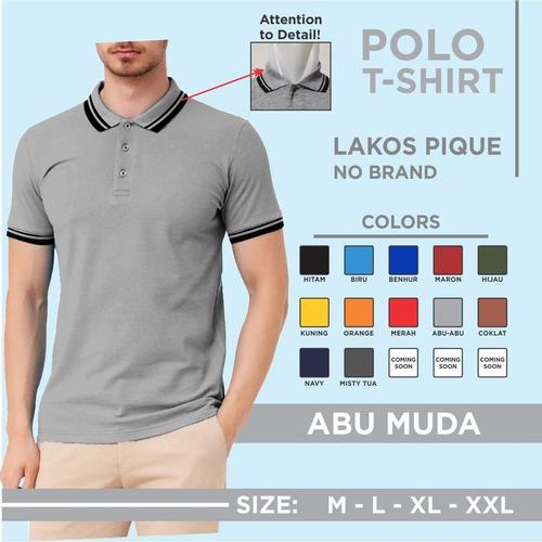Foto Produk Kaos polo polos pria / Kaos kerah seragam - Merah, M dari Noveli lacos