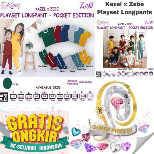 Foto Produk Kazel X Zebe Playset Longpants Pocket Edition size 7-12 Baju Setelan - Pine green, Size 7 dari SUPER PRICE