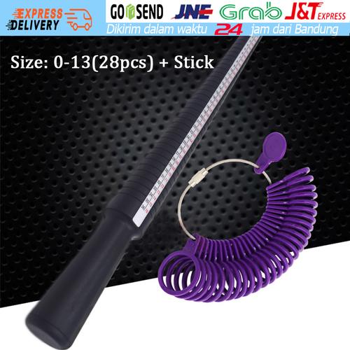 Foto Produk 0-13(28pcs)/Plastik set Alat Ukur Cincin Alat Ukur Stick + Ring sizer dari Soya Global