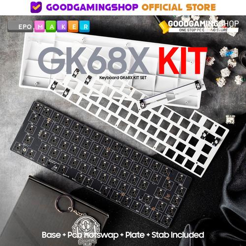 Promo GK68X MECHANICAL KEYBOARD FULL SET KIT DIY KIT WHITE Cicil 0