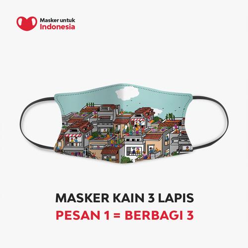 Foto Produk Masker untuk Indonesia x Sanchia Hamidjaja - Kain Scuba Full Printing - M dari Masker untuk Indonesia