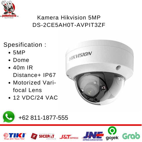 Gambar Kamera CCTV Hikvision 5MP DS-2CE5AH0T-AVPIT3ZF Indoor dari Raja CCTV Murah Jakarta Utara Tokopedia