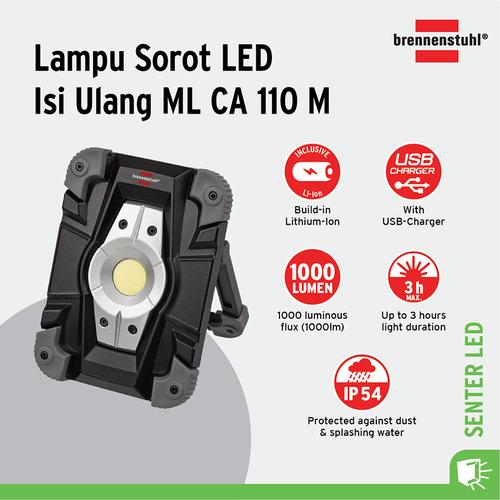 Foto Produk Brennenstuhl Lampu Sorot Rechargeable LED Spot 10W with USB - 1173080 dari Brennenstuhl Indonesia