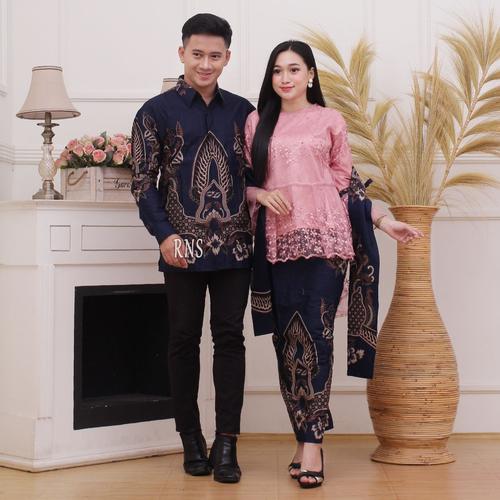 Foto Produk BATIK COUPLE KEBAYA BROKAT SELENDANG MODERN BAJU SARIMBIT KEMEJA PRIA - Dusty dari MELYSA BATIK