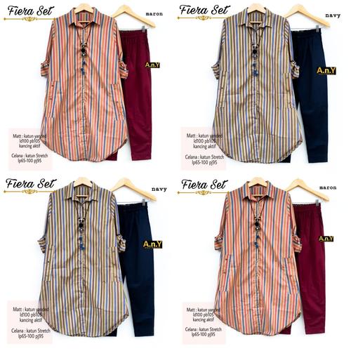 Foto Produk New Fiera Set Setelan Celana Wanita Baju Kerja Modis Casual LD 100cm dari Ilyassa Shop