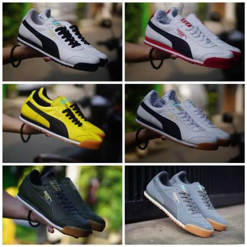 Jual Sepatu Pria Puma Roma Clasic Sneakers pria Kuning hitam, 39