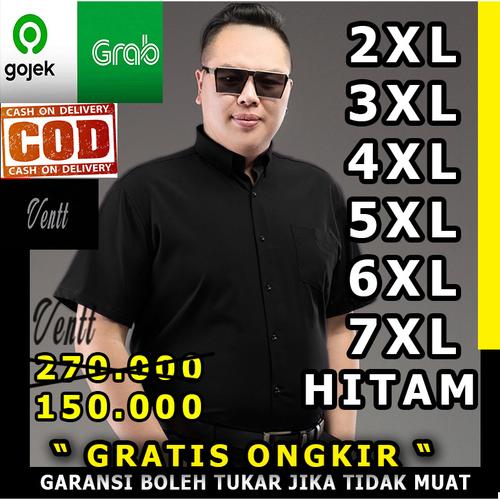 Foto Produk kemeja baju pria jumbo big size hitam laki laki 3xl 4xl 5x 6xl ventt - 3XL dari ventt