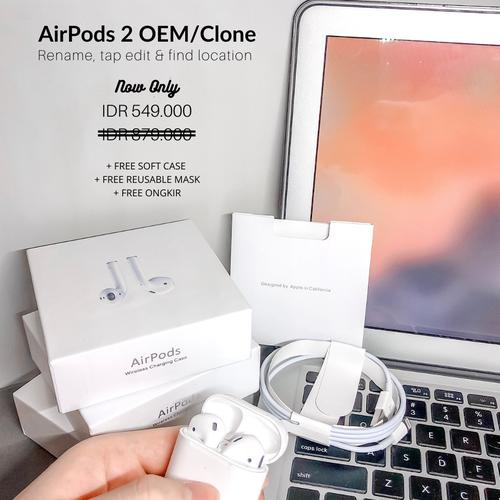 Jual Airpods 2 clone 1:1, 99% sama dengan ori🔥 - Jakarta Utara -  Airpodscloneid | Tokopedia
