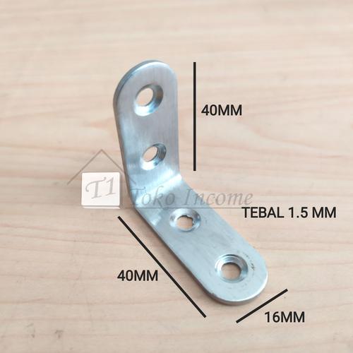Foto Produk Siku Oval 66 Besar 4 Lubang Stainless Steel 4 x 4 CM dari Toko Income