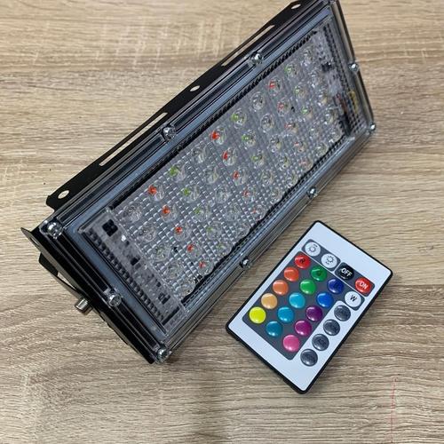 Foto Produk Lampu Sorot RGB Warna Warni Remote 50 Watt 50W dari sumber-electric