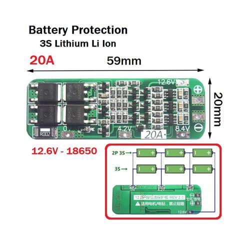 Foto Produk modul BMS 3S 20A Li-Ion Lithium battery 18650 charger protection board dari alexabrahama