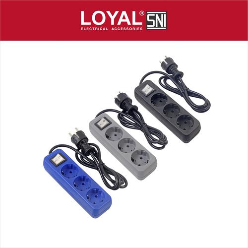 Foto Produk Stop Kontak + Kabel 1.5M OSAKA 3 Lubang (LY-203) SNI - Biru dari LOYAL Official Store