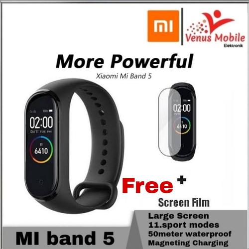 Foto Produk Xiaomi Mi Band 5 Smart 2020 new arrival Bracelet Color AMOLED - Hitam Global dari venus mobile