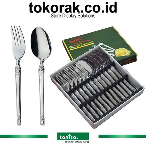Foto Produk TANICA FLORA SENDOK GARPU SET 12 PCS STAINLESS STEEL SENDOK MAKAN dari SINAR KARYA RAKINDO