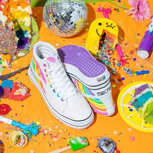 rainbow true white vans