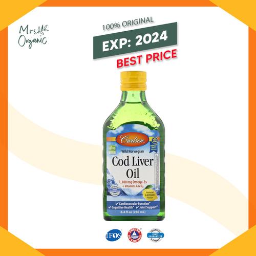Foto Produk Carlson Labs, Wild Norwegian, Cod Liver Oil, Natural Lemon,250ml dari Mrs Organic