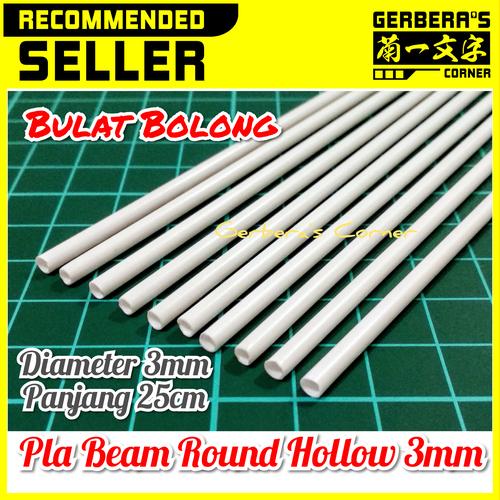 Foto Produk Plastic Beam Round Hollow 3mm Pla Beam Plastic Plate Custom Model Kit dari Gerbera's Corner