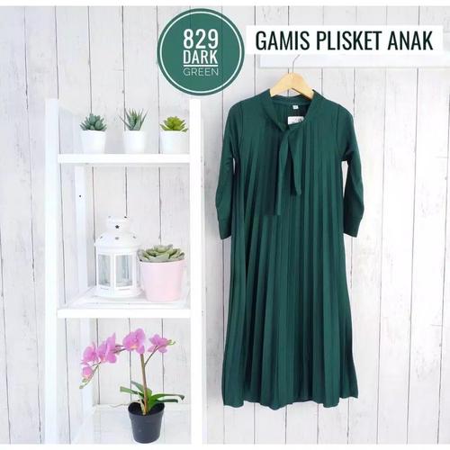 Foto Produk gamis plisket anak 7-11 - Merah Muda dari Anne-Store1