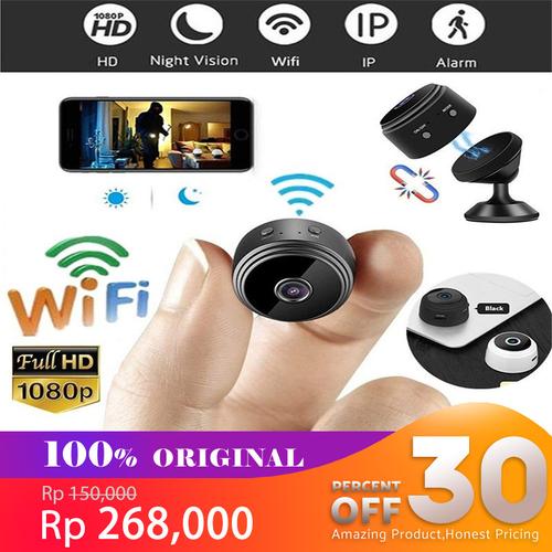 Foto Produk Kamera Mini Wifi Kamera Tersembunyi Hd Nirkabel 1080p Dalam Ruangan Ru - Hitam dari Supershop Baby