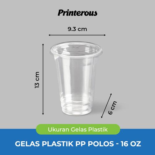 Foto Produk Plastic Cup PP / Gelas Plastik PP 16 oz (480 ml) + Tutup/Lid dari Printerous