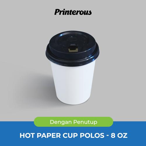 Foto Produk Hot Paper Cup / Gelas Kertas Minuman Panas 8 oz (240 ml) + Lid/Tutup dari Printerous
